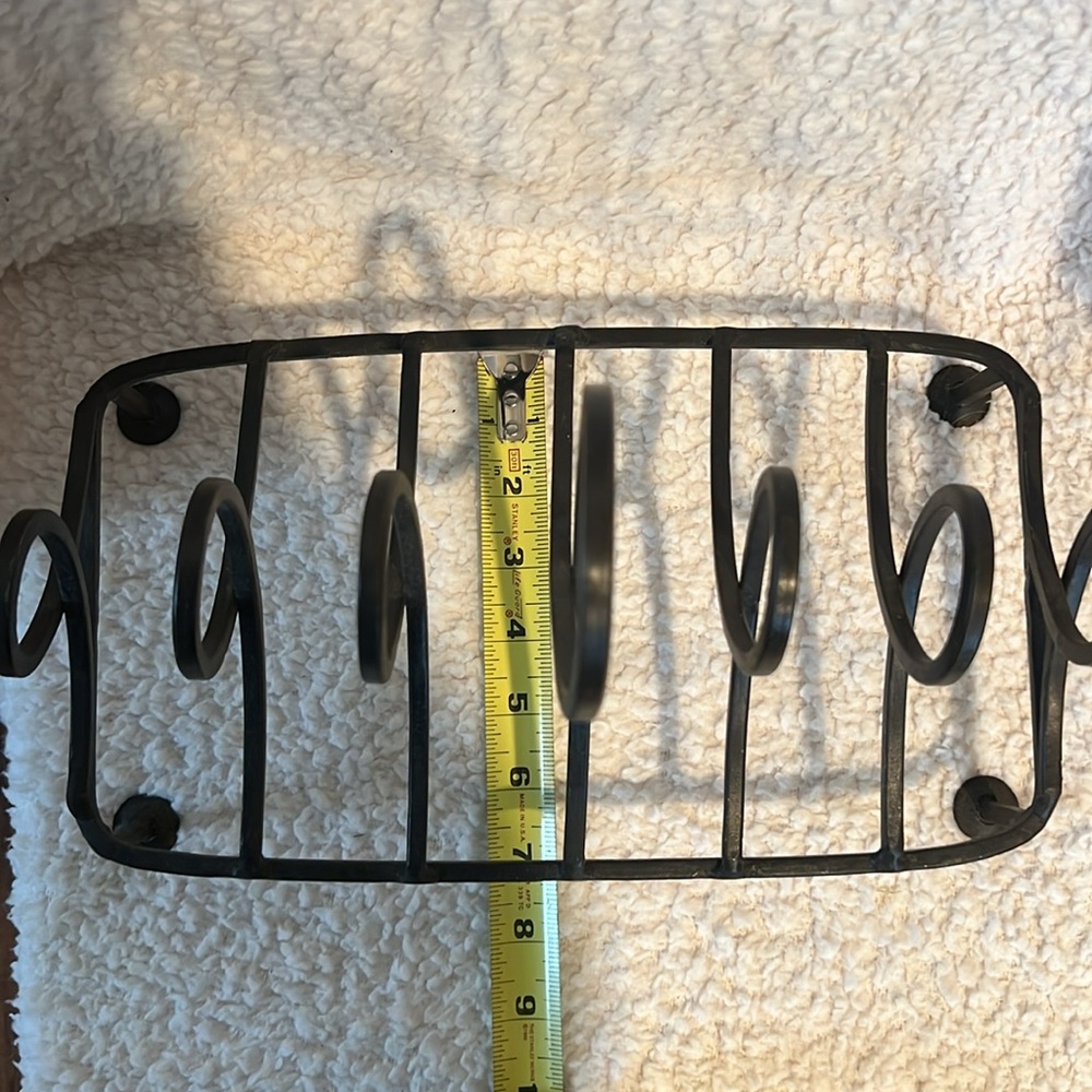 Antique Cast Iron Magazine Rack. 12” long, 7” wide. Circa 1950s. - Picture 4 of 5